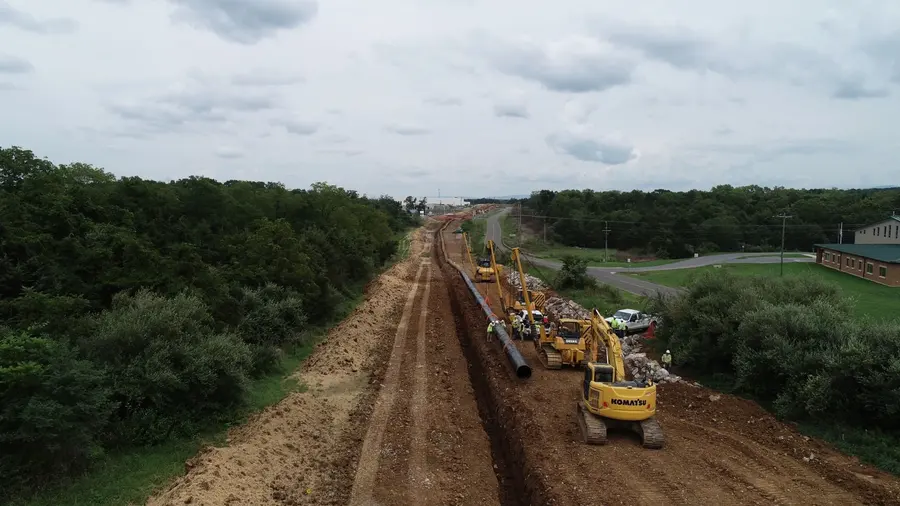An Appalachian Pipeline construction spread working along the right-of-way