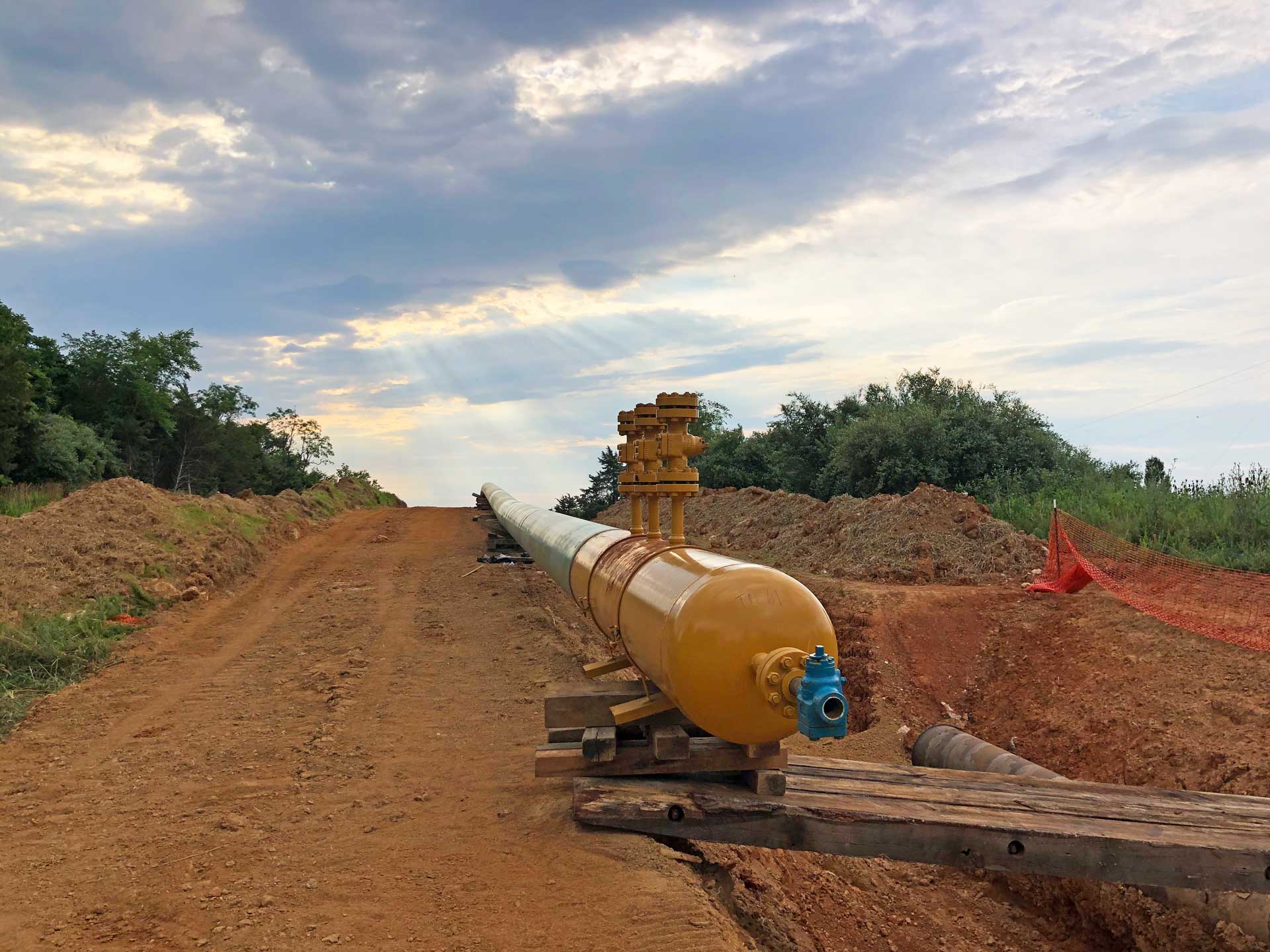 Pipeline construction through sensitive marsh terrain