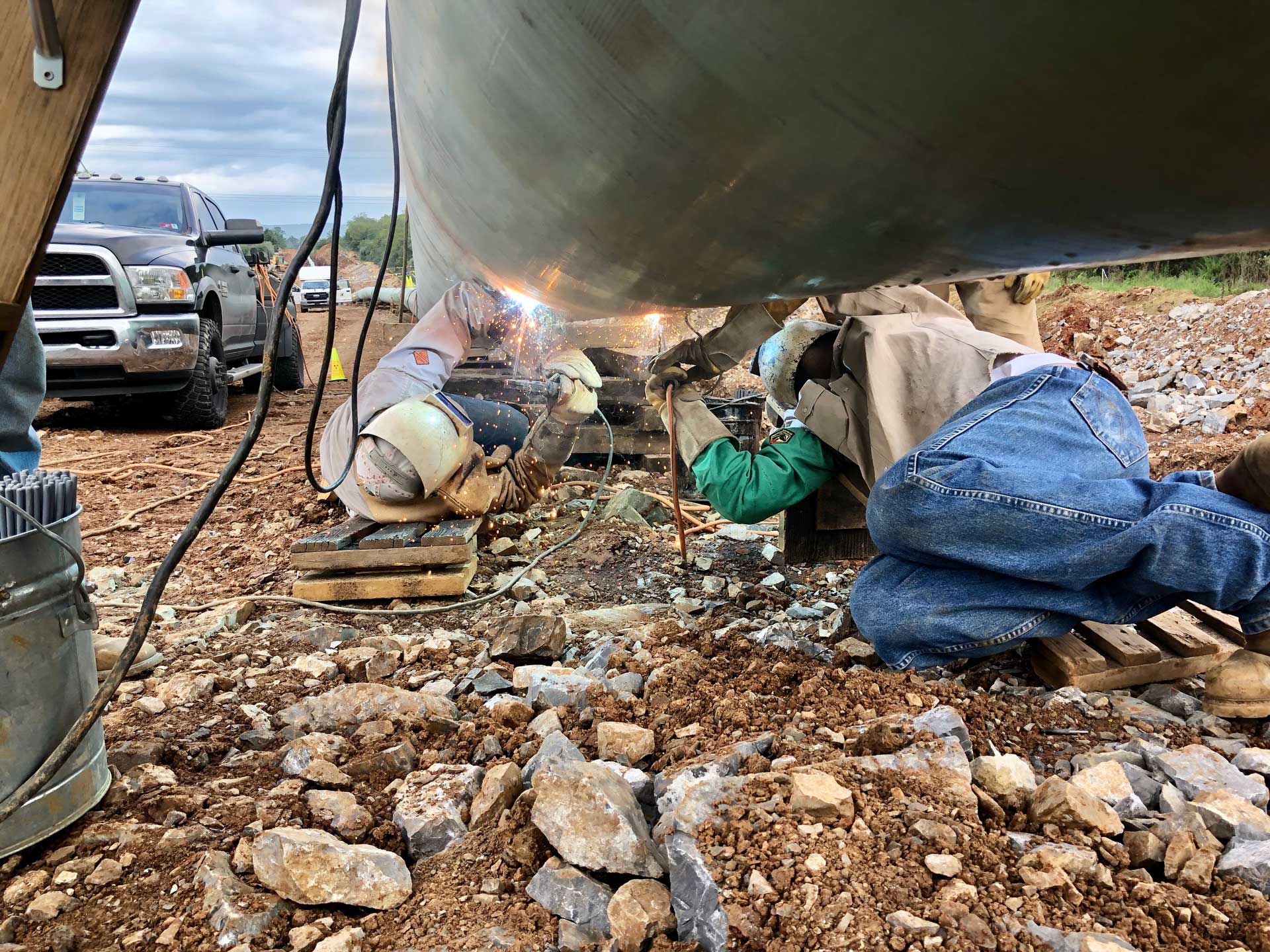 Pipeline rehabilitation work along an existing right-of-way